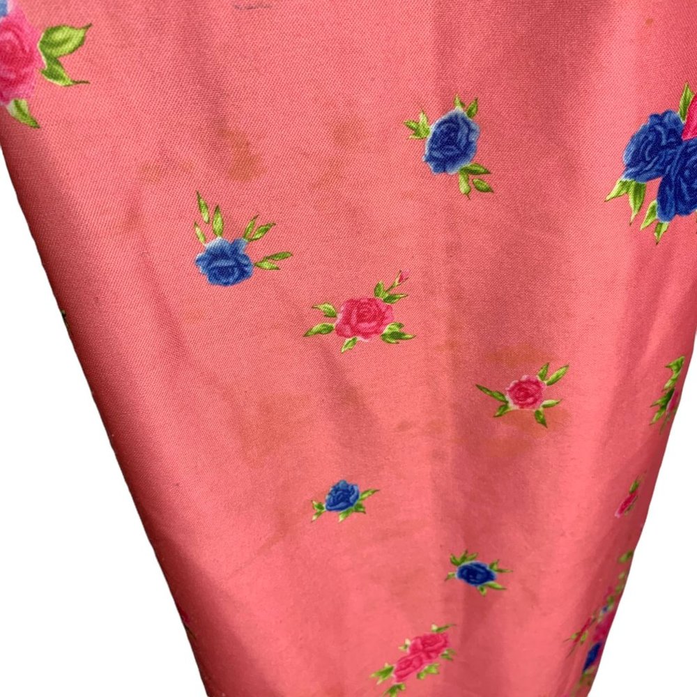 Vintage Lati Fashion MuuMuu House Dress XL Pink Floral V Neck Short Sleeve - Picture 4 of 7